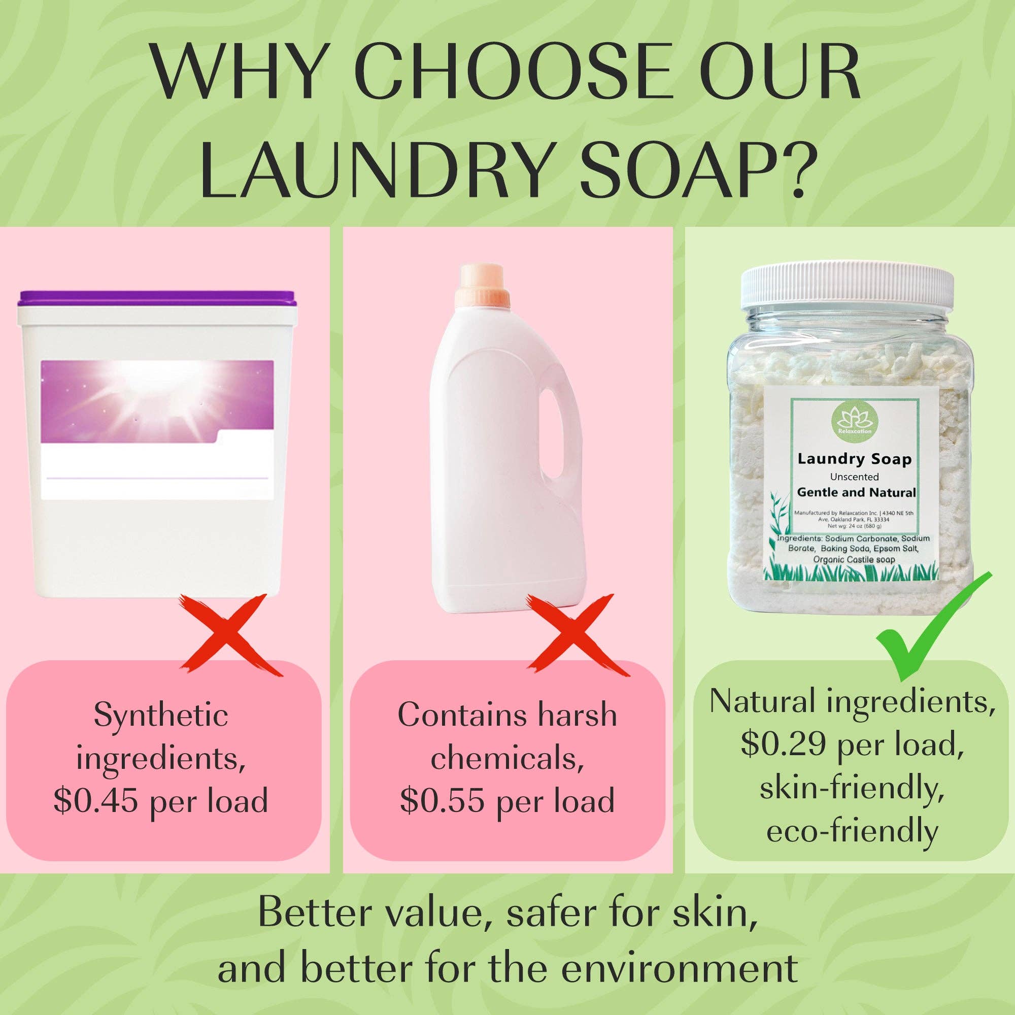 Relaxcation - Wholesale Laundry Detergent Powder/Pods - Natural Laundry Soap Detergent for Sensitive Skin Unscented3