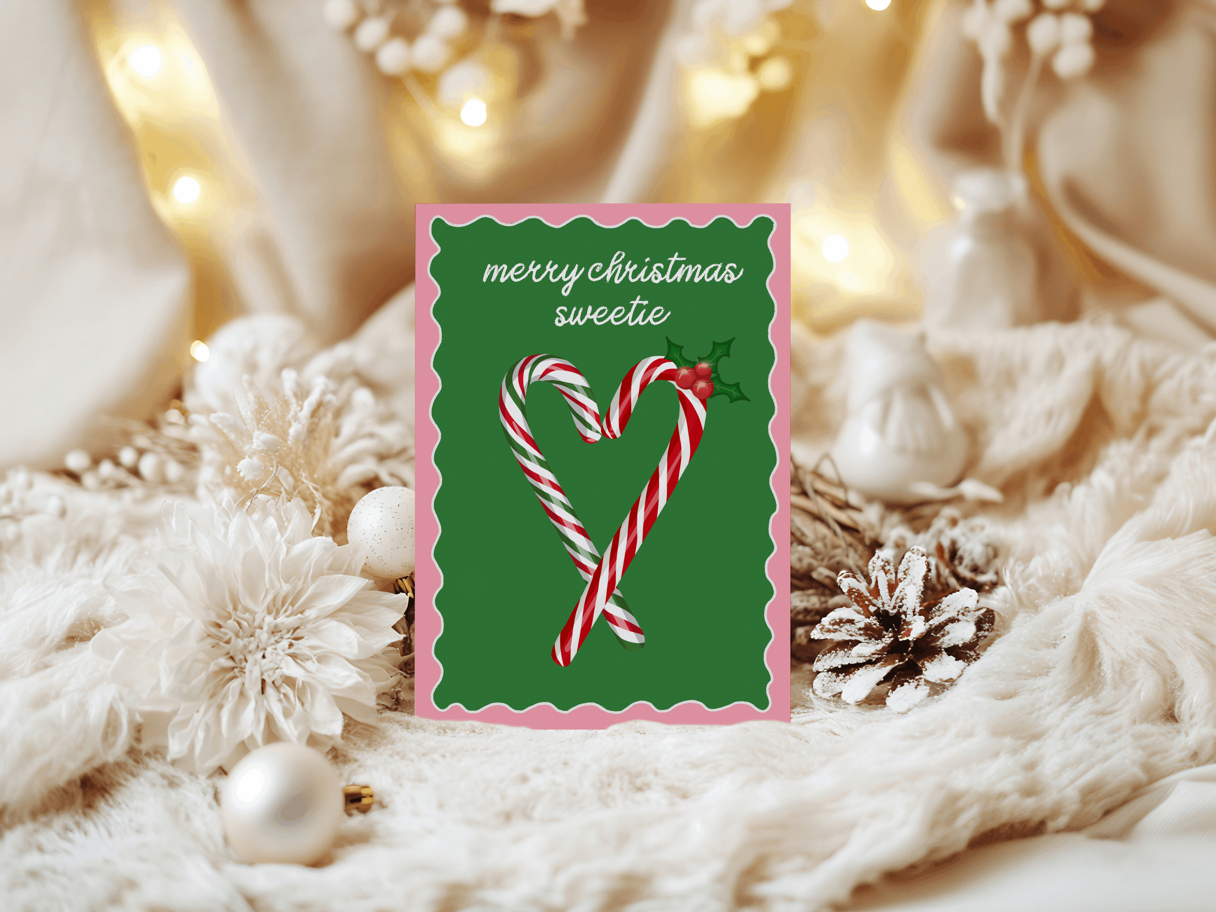 by Rosybum - Wholesale Christmas Card - Merry Christmas Sweetie - Candy Cane Christmas Card4