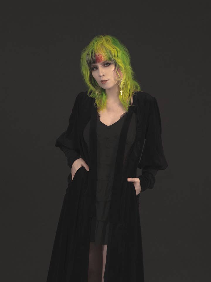 Morticia Duster for wholesale by Lively Ghosts