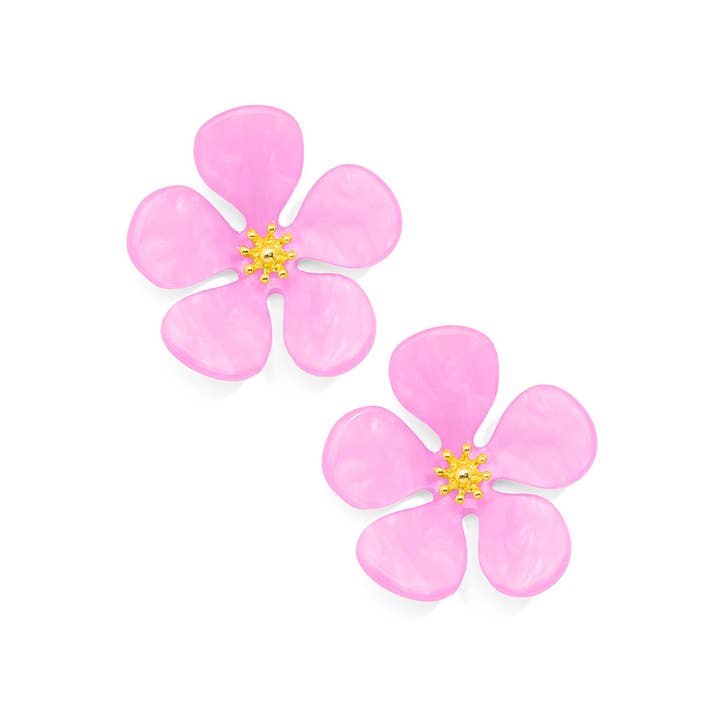 ZENZII Jewelry - Wholesale Stud/Post Earrings - Glistening Resin Flower Stud Earring
