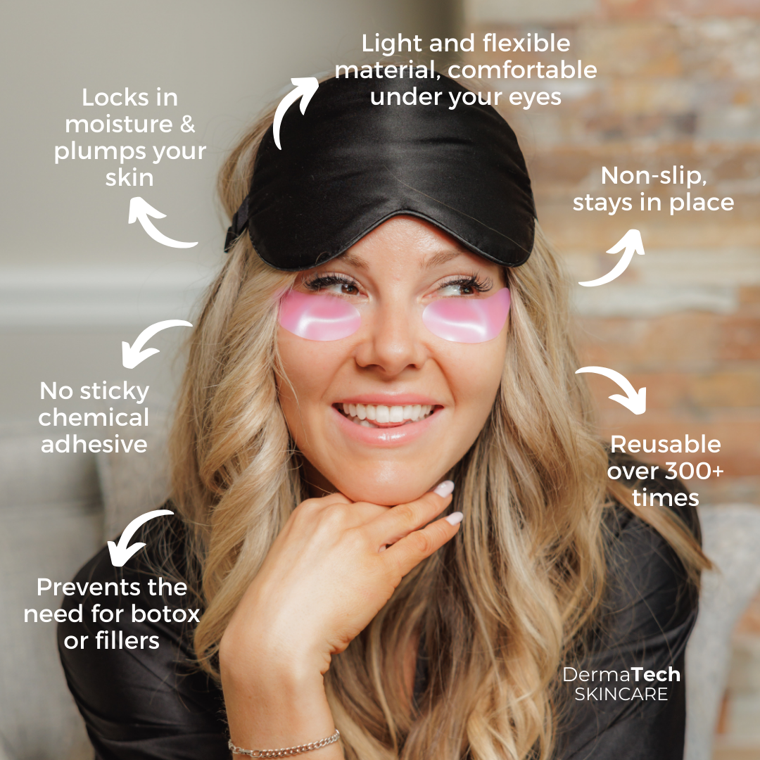DermaTech Skincare - Wholesale Eye Treatment Mask - Shimmery Pink Reusable Under Eye Patches1