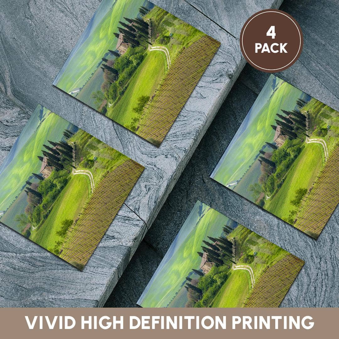 3dRose - Wholesale Coasters - 3dRose, Italy, Val d Orcia. Il Belvedere farmhouse panoramic. , Coaster5