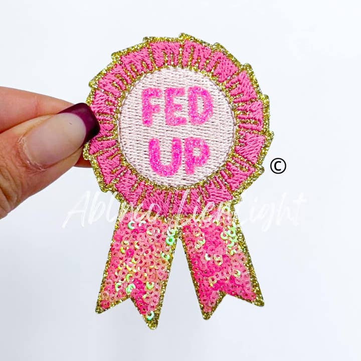 ABLNco - Wholesale Patch - fed up ribbon trucker hat embroidery iron on patch0