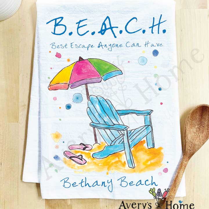 Avery's Home - Wholesale Tea Towel - Beach Vacation Souvenir Customizable Tea Towel34