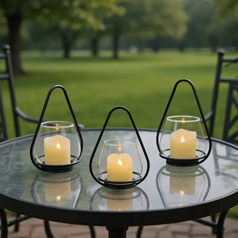 Huis Van Merken - Wholesale Candle Holder - Vintage Glass Candle Holder Lantern - Farmhouse Decor3