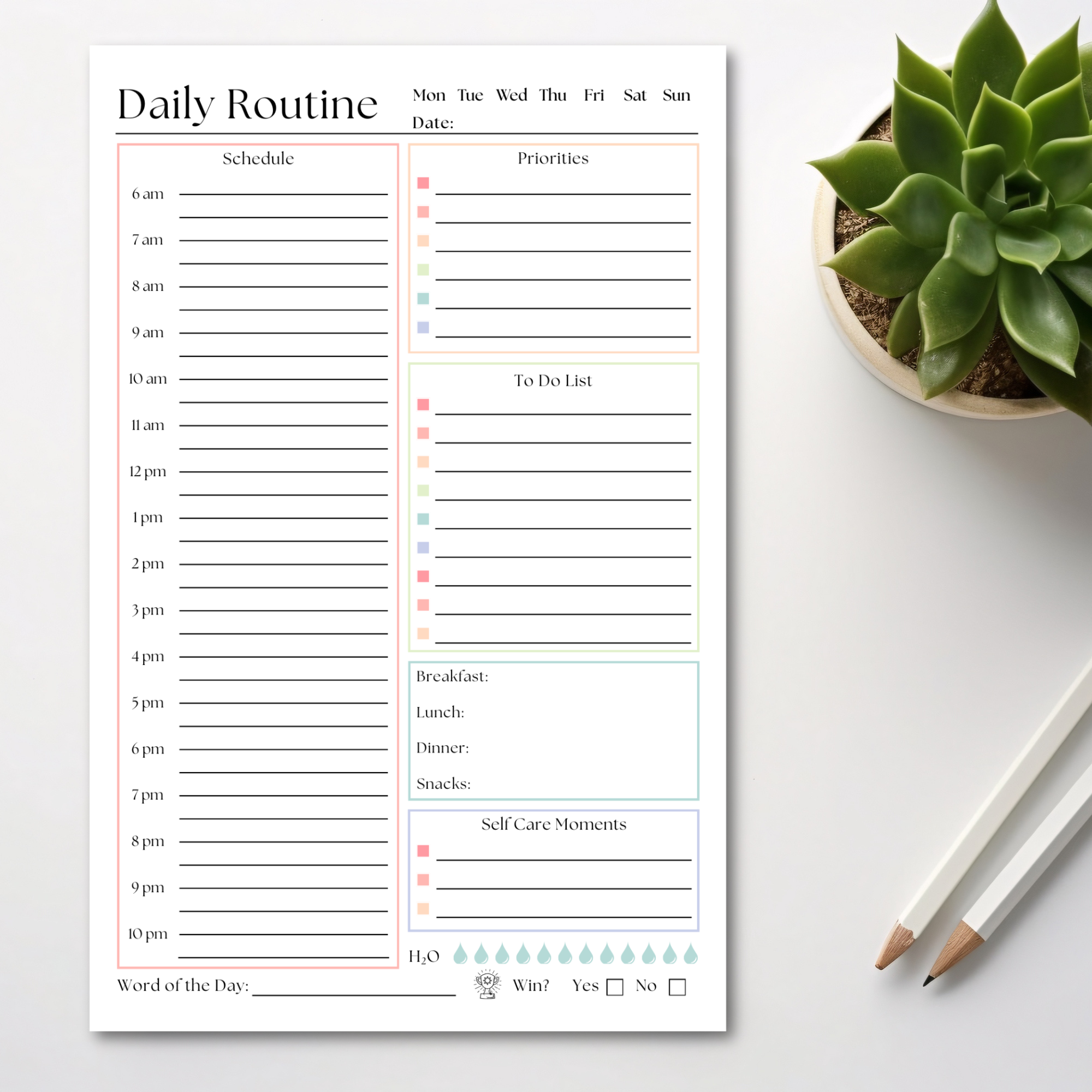 Eleventh and Taylor - Vente Blocs-notes - Planificateur de tâches quotidiennes : Bloc-notes de 50 pages détachables5