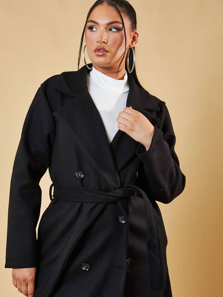 Abrigo largo cruzado tipo duster para venta al por mayor de J5FASHION