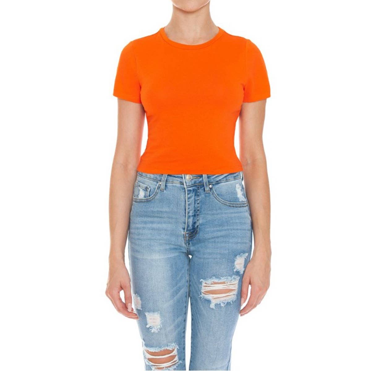 UP CLOTHING - Vente T-shirt – femme - T-SHIRT COURT À MANCHES COURTES ET COL ROND37