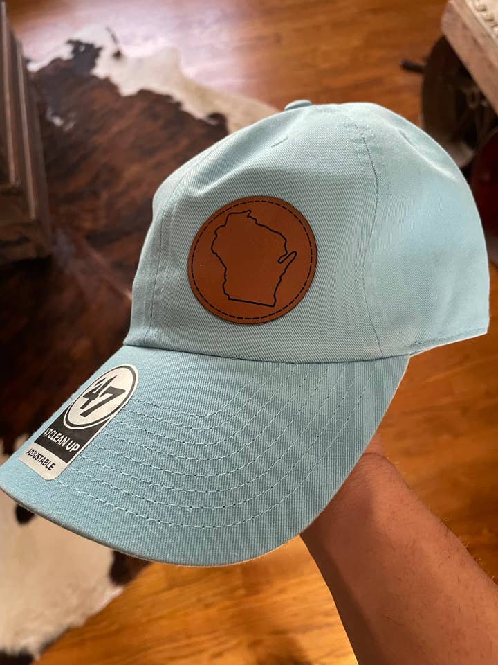 Sailor Cap w/ vegan leather coin patch for wholesale by Flags Over Wisconsin