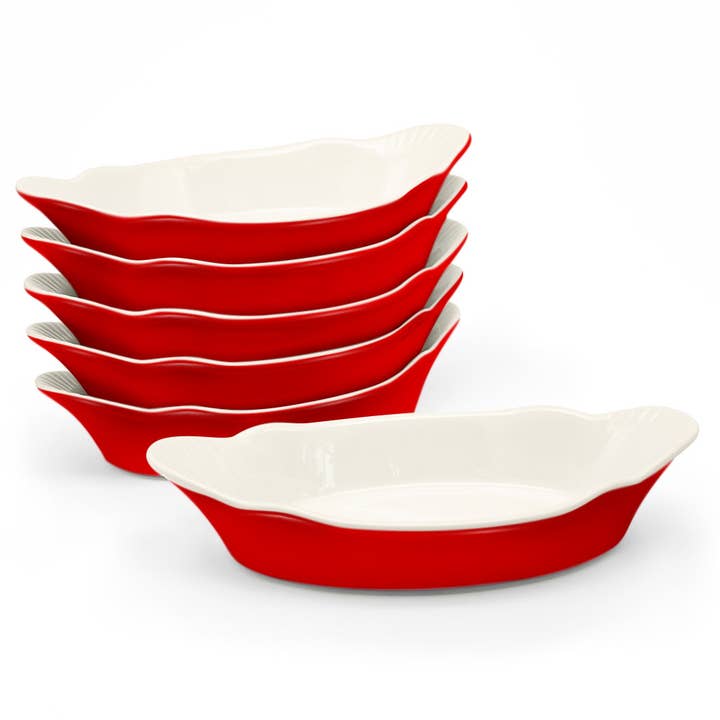 Kook Ceramic Au Gratin Baking Dish, 12 oz, Set of 6 for wholesale by Kook