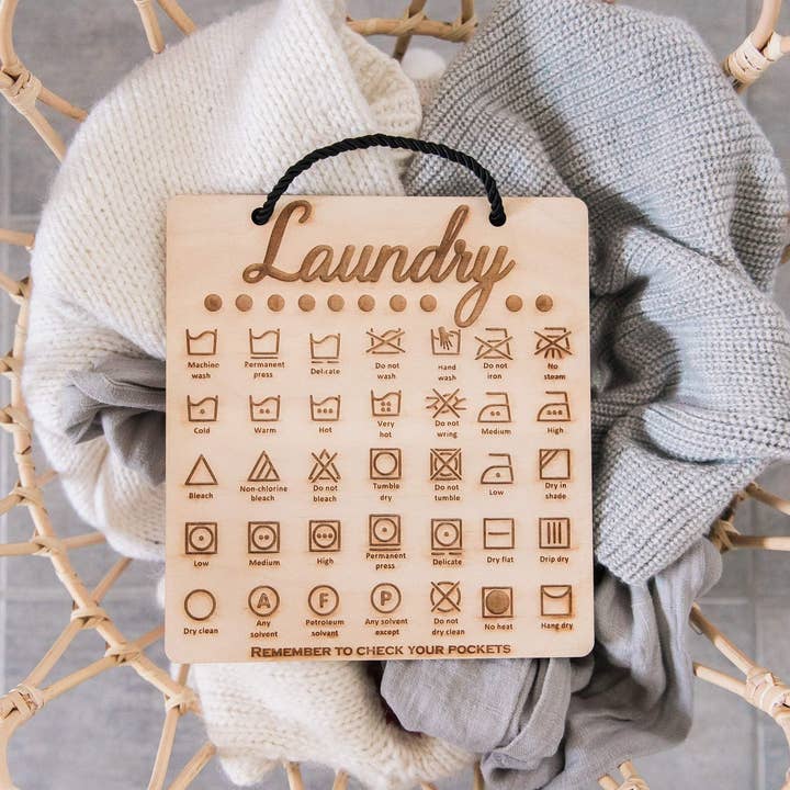 Lady Laser Co – wholesale Sign – Engraved Wooden Laundry Room Decor Sign