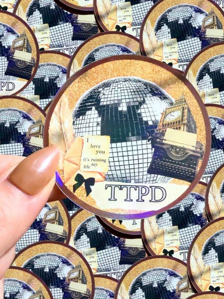 Autocollant collage holographique étanche Tay TTPD pour la vente par Typo Lettering Co