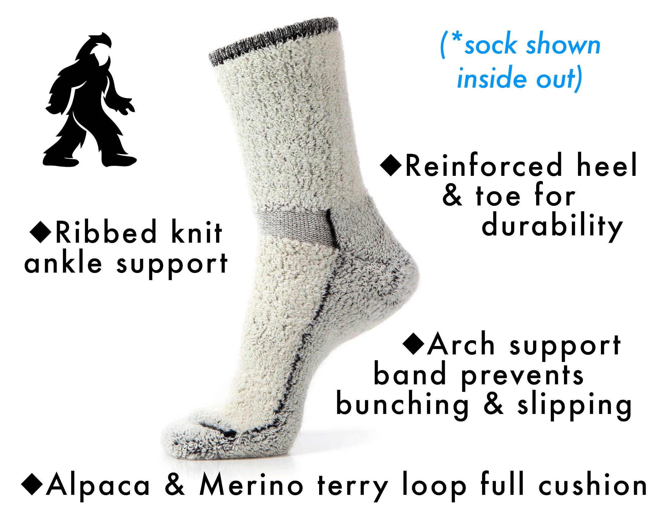 Desert Breeze Distributing - Wholesale Socks - Unisex - Alpaca & Merino Wool Hiking Socks, Crew Height - Timberline1