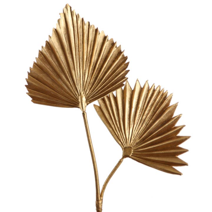 Floratexx - Wholesale Artificial Flowers - palm leaf x 2, 39 cm gold