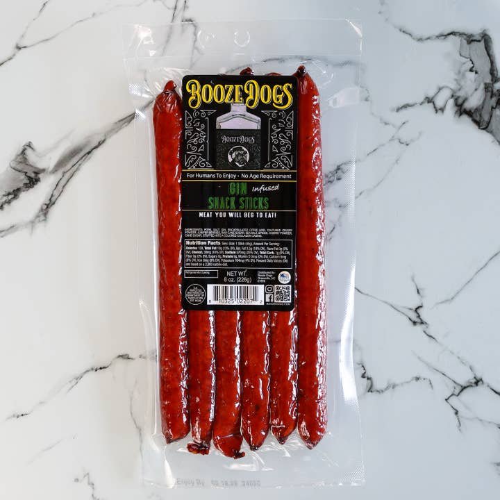 Booze Dogs - Wholesale Jerky - Gin Snack Meat Sticks (Pork, Charcuterie)