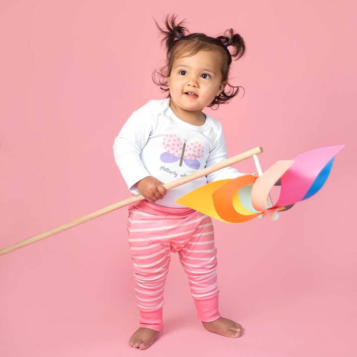 Grow With Me-Long Sleeved Onesie-Flutterly Adorable for wholesale by Elephant Moon