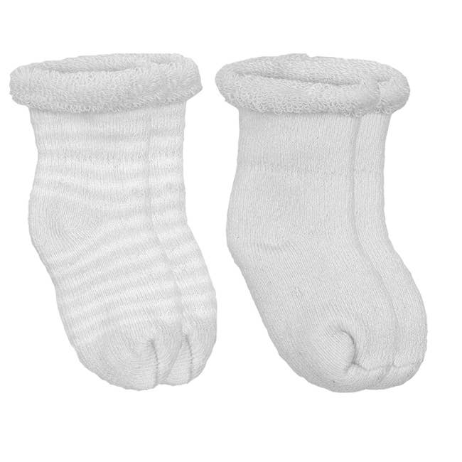 Baby Socks Terry - Pack Of 2 White 0-3M for wholesale on Faire
