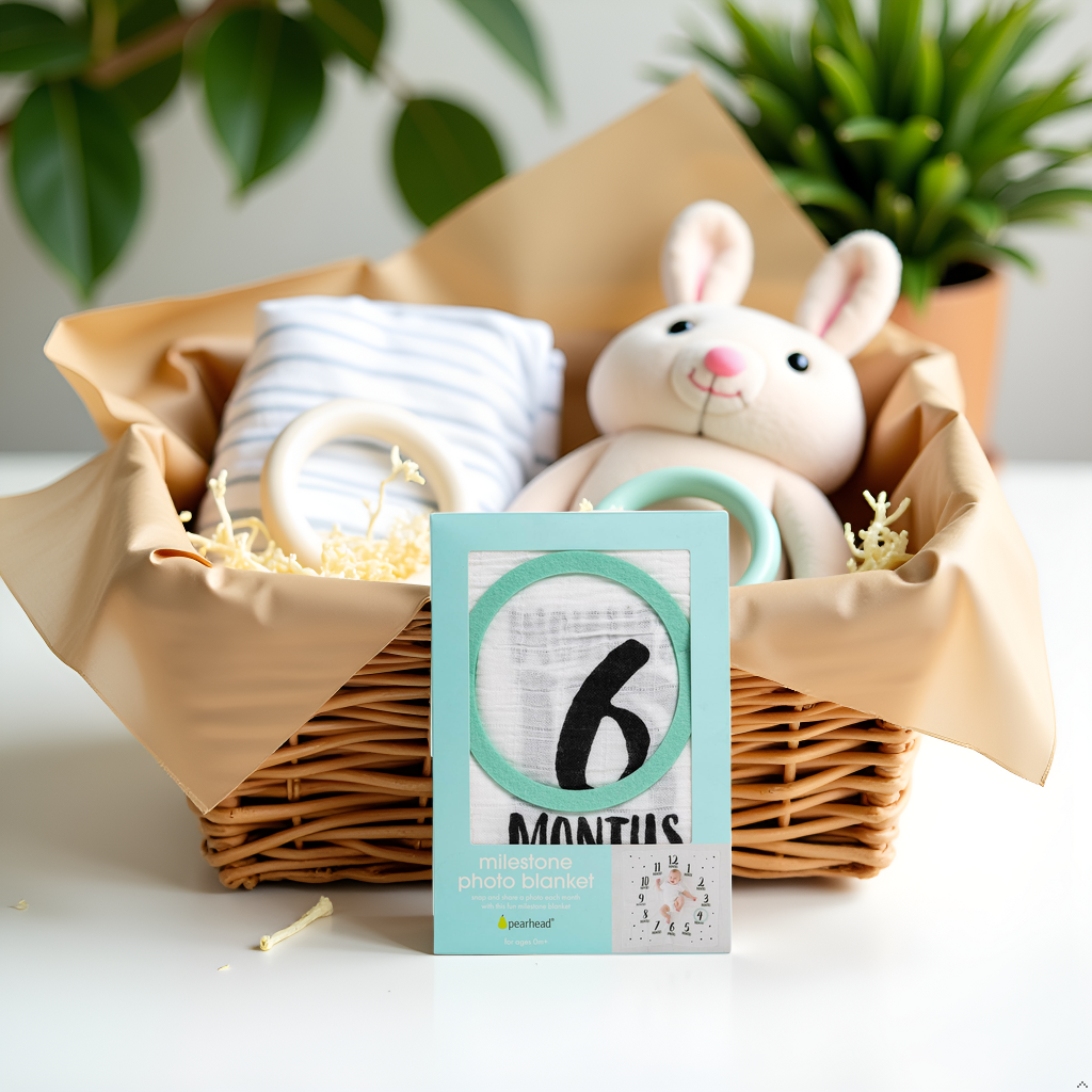 Pearhead - Wholesale Milestone Blanket - Kids & Baby - Watch Me Grow Milestone Blanket, Black & White3