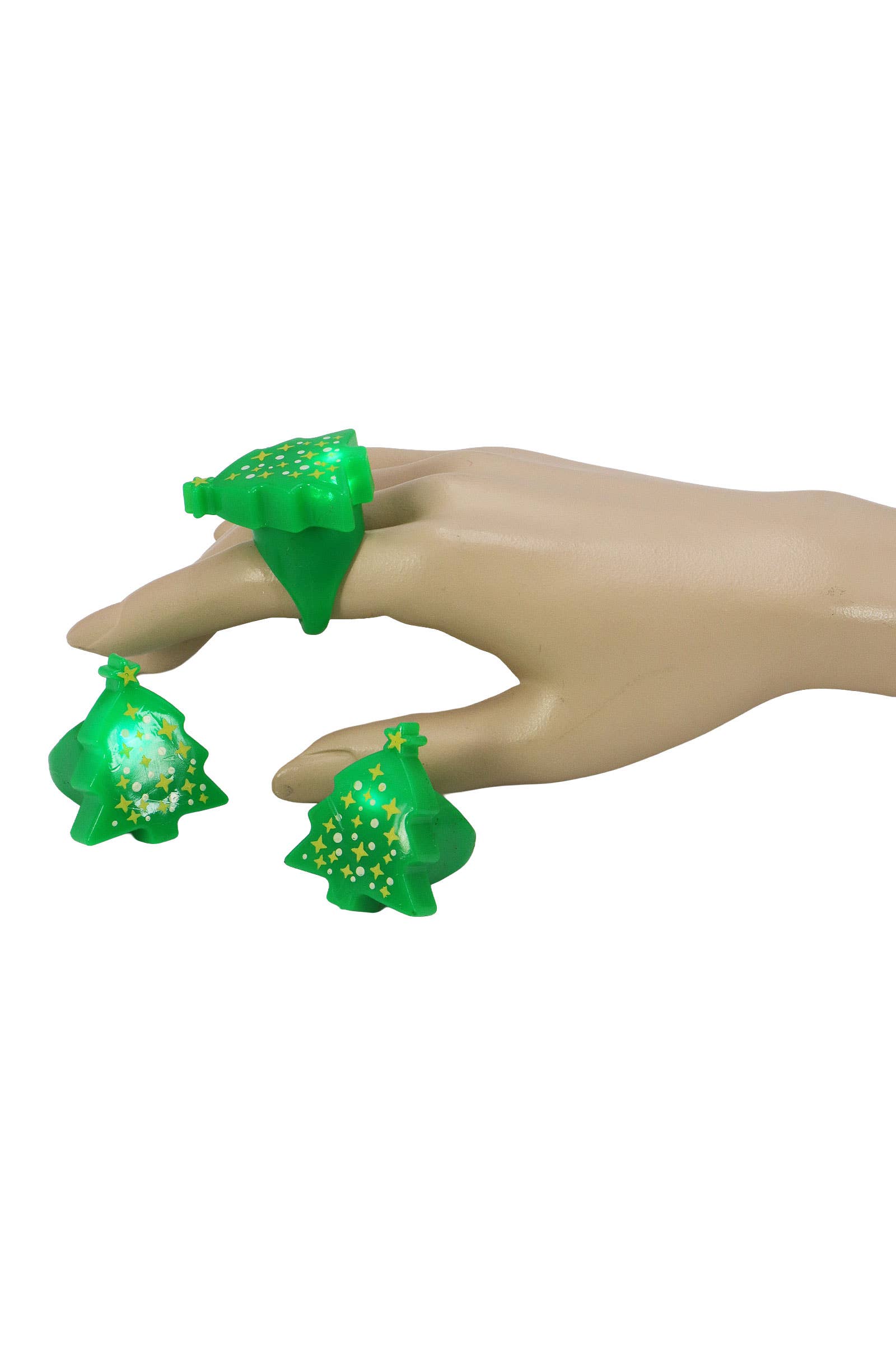 AS SHOWN Christmas Tree Jelly Led Light-up Ring - 24 Pcs for wholesale on Faire7