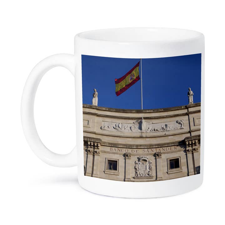 3dRose, Espanha, Santander, edifício do Banco de Santander - EU27 WBI1259 - Walter Bibikow, Caneca por atacado de 3dRose