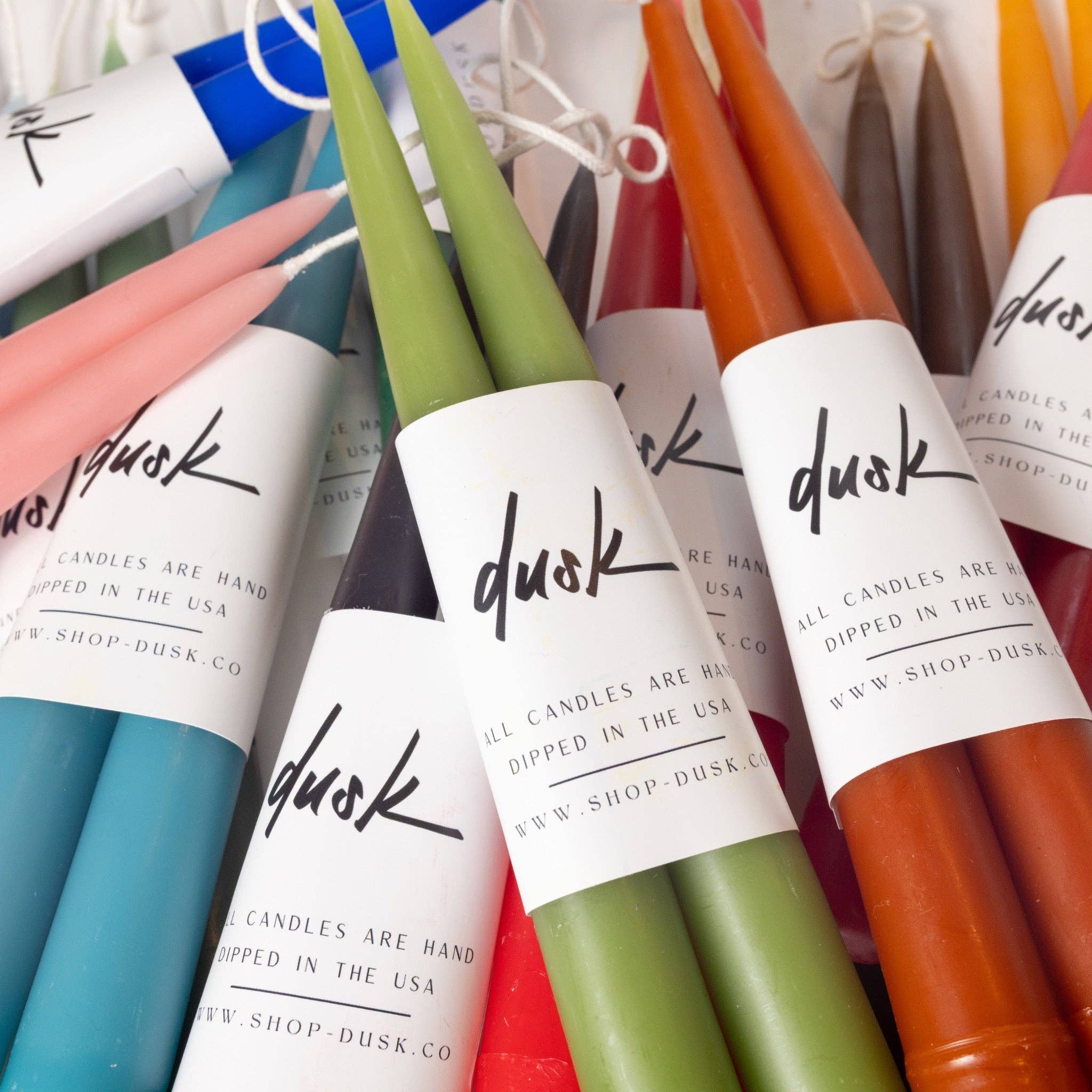 Dusk - Vente Bougies/bougeoirs coniques - Lot de bougies coniques faites à la main de 23 cm19