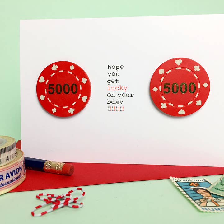 SPERO CHE TU SIA FORTUNATO PER IL TUO COMPLEANNO!!!!! Biglietto d'auguri per la vendita all'ingrosso da parte di fracas studios.