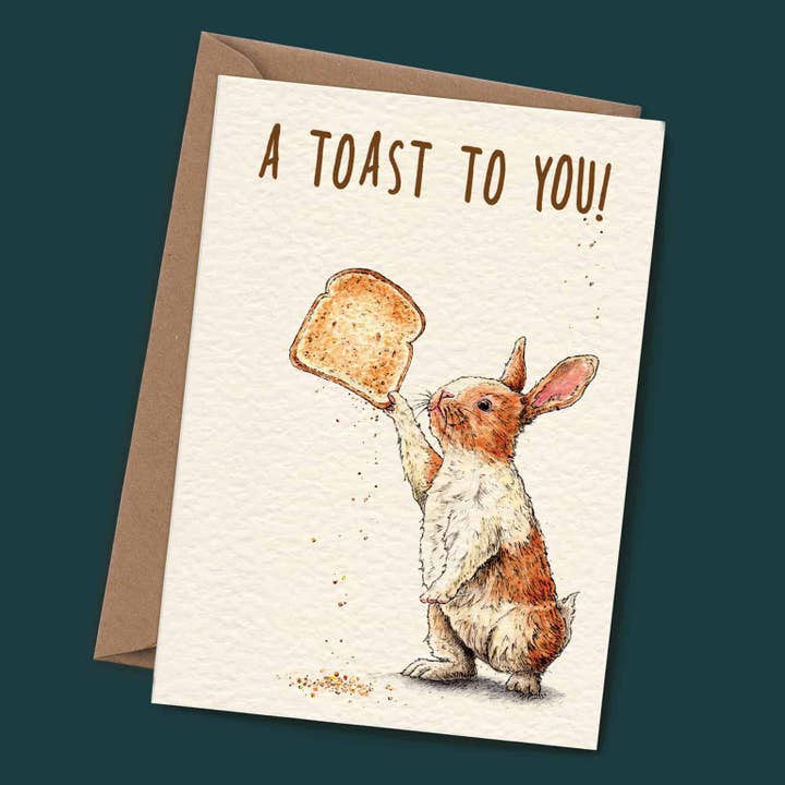 A Toast To You Card - Birthday Card for wholesale by Bewilderbeest