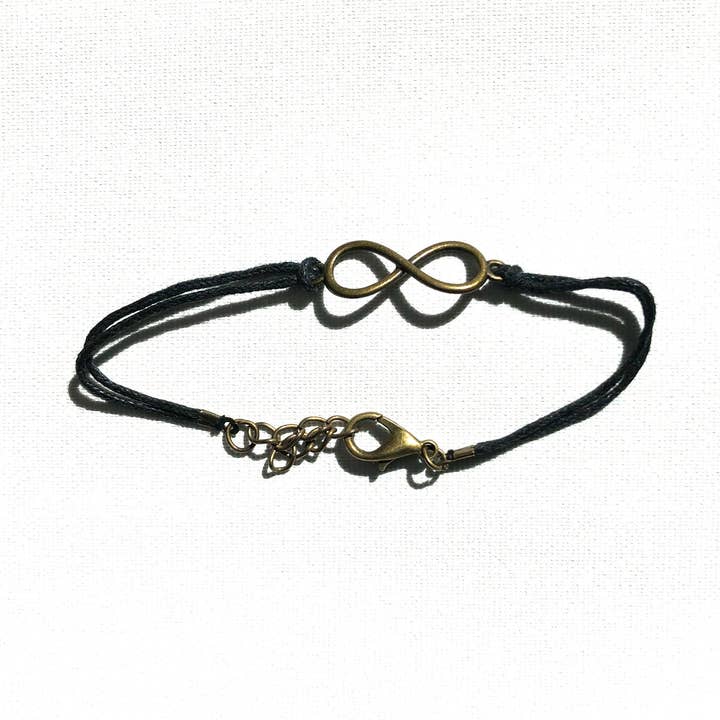 bracelete infinito, preto por atacado de LINDA HERING