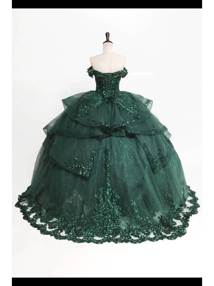 Chicas - Wholesale Dress - Women's - Multilayered Quince Dress With Bow and Sequins CHF306330