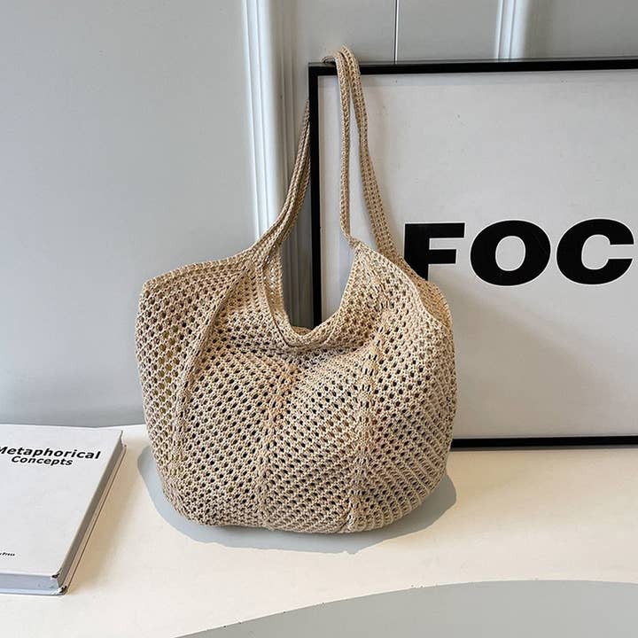NINEXIS - Wholesale Tote Bag - Women's - CWAB5061_NEW STRAW KNITTED HOLLOW WOVEN BAG