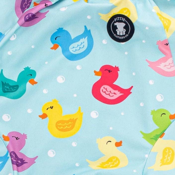 Pittie Clothing Co. - Wholesale Pet Pajamas - Dog - Purple 'So Ducking Cute' Pit bull Pajamas