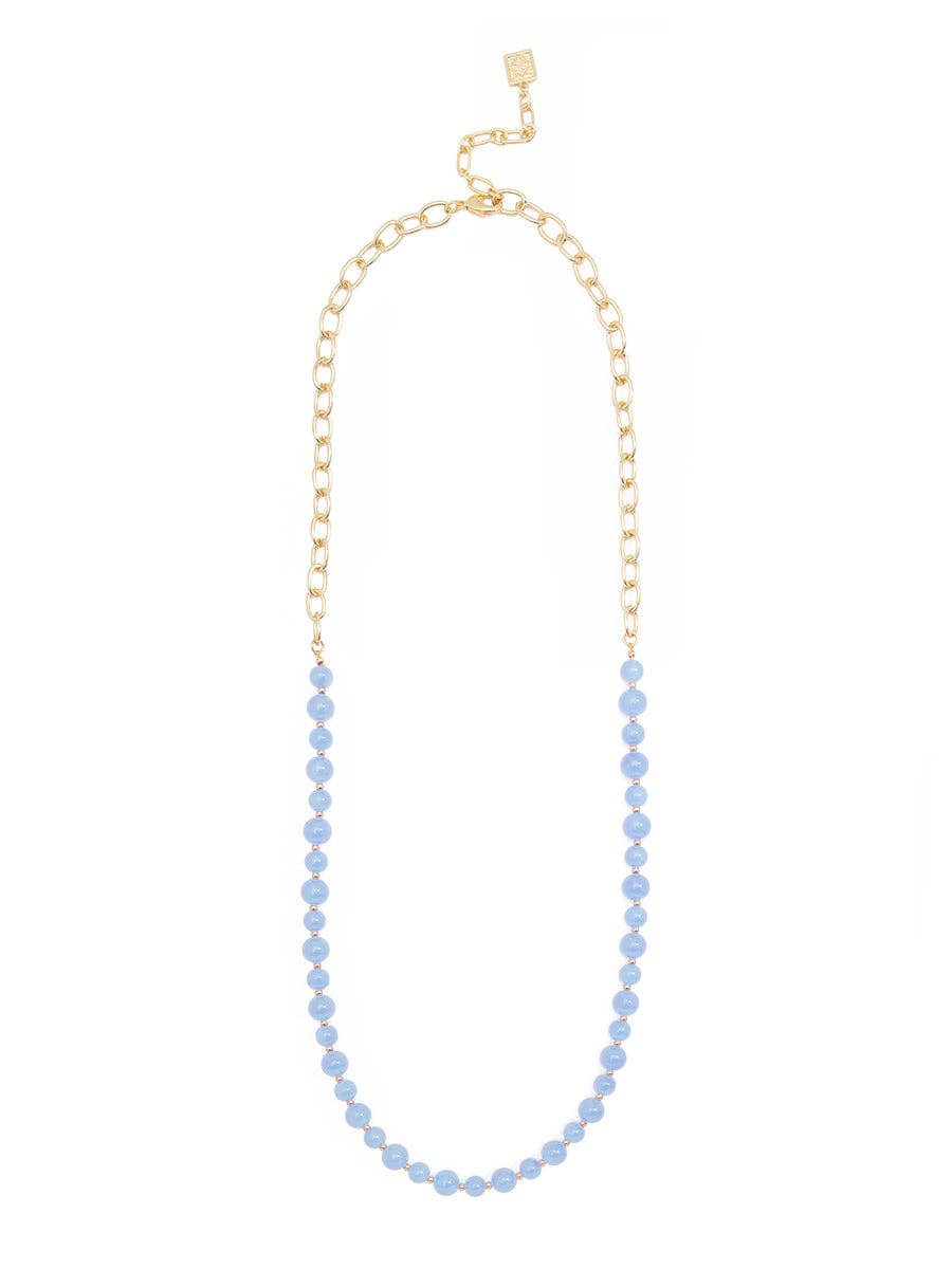 ZENZII Jewelry - Wholesale Beaded/Pearl Necklace - Mixed Glass Bead & Links Long Necklace11