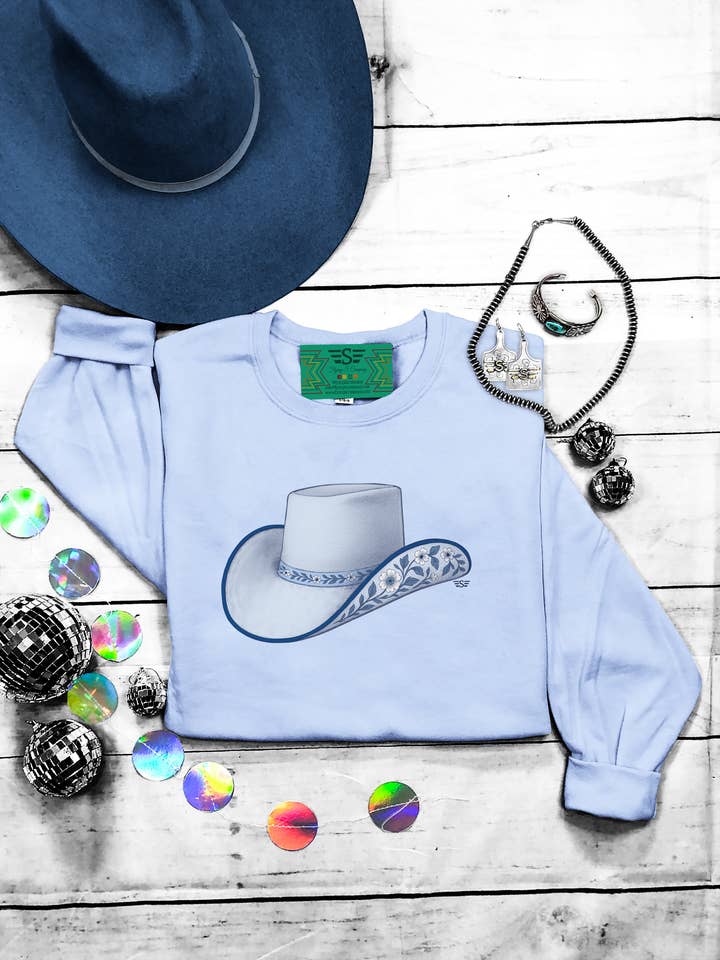 Western Chinoiserie Floral Hat Graphic Tee for wholesale by Flying S Company