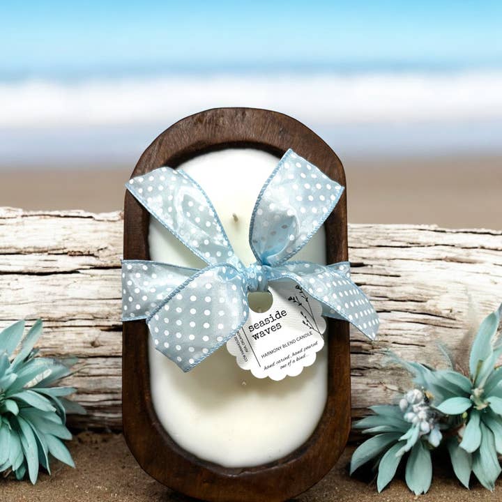 Vela en Cuenco de Masa Tallado a Mano~16oz~ Olas del Mar para venta al por mayor de CCW & Co farmhouse candles