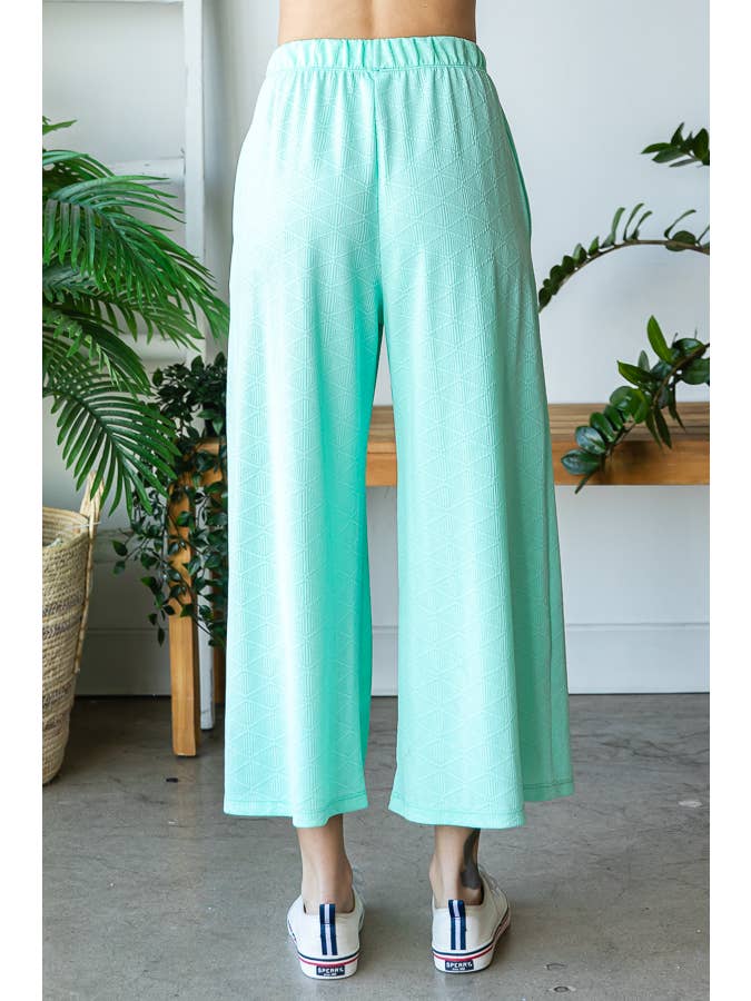 7th Ray - Wholesale Loungeset - Dames - Stevige Getextureerde Korte Mouw Wijde Pijpen Broek Lounge Set TP55044