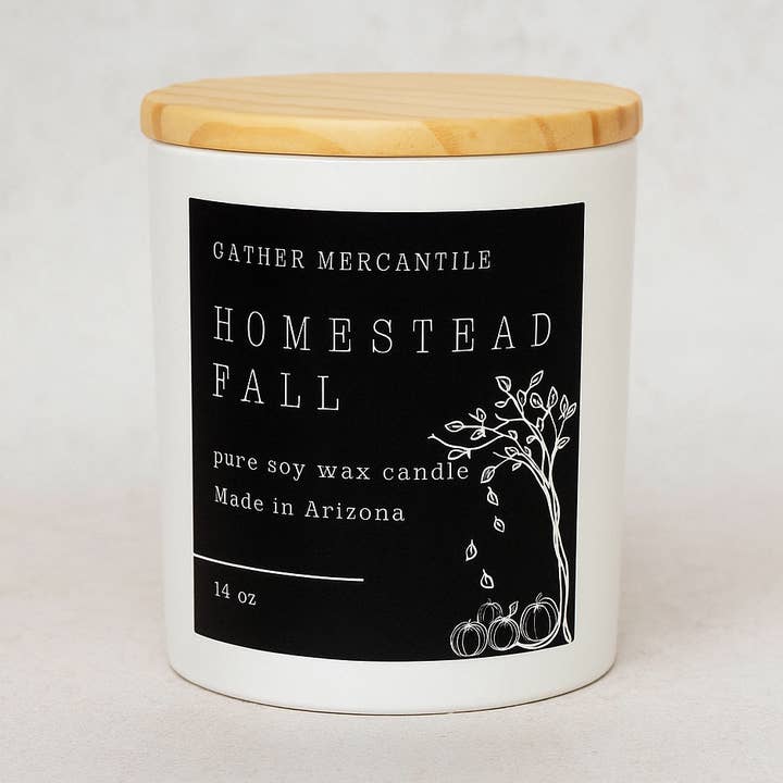 Homestead Fall Soy Candle for wholesale by Gather Mercantile