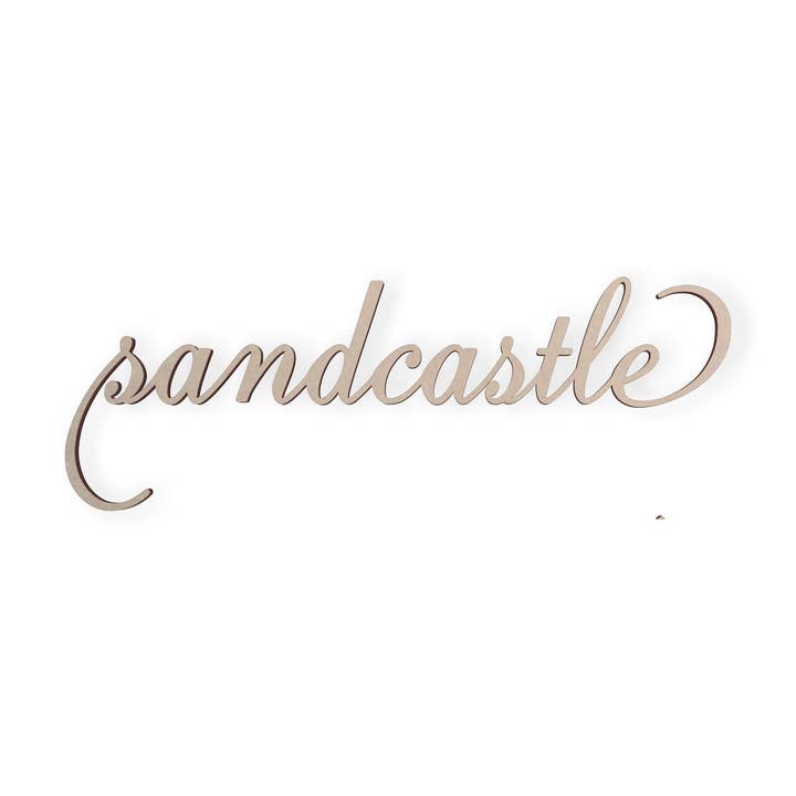 Jess and Jessica - Wholesale Wall Accent - Wall Decor Word Cutout "Sandcastle" - Cutout, Home Decor