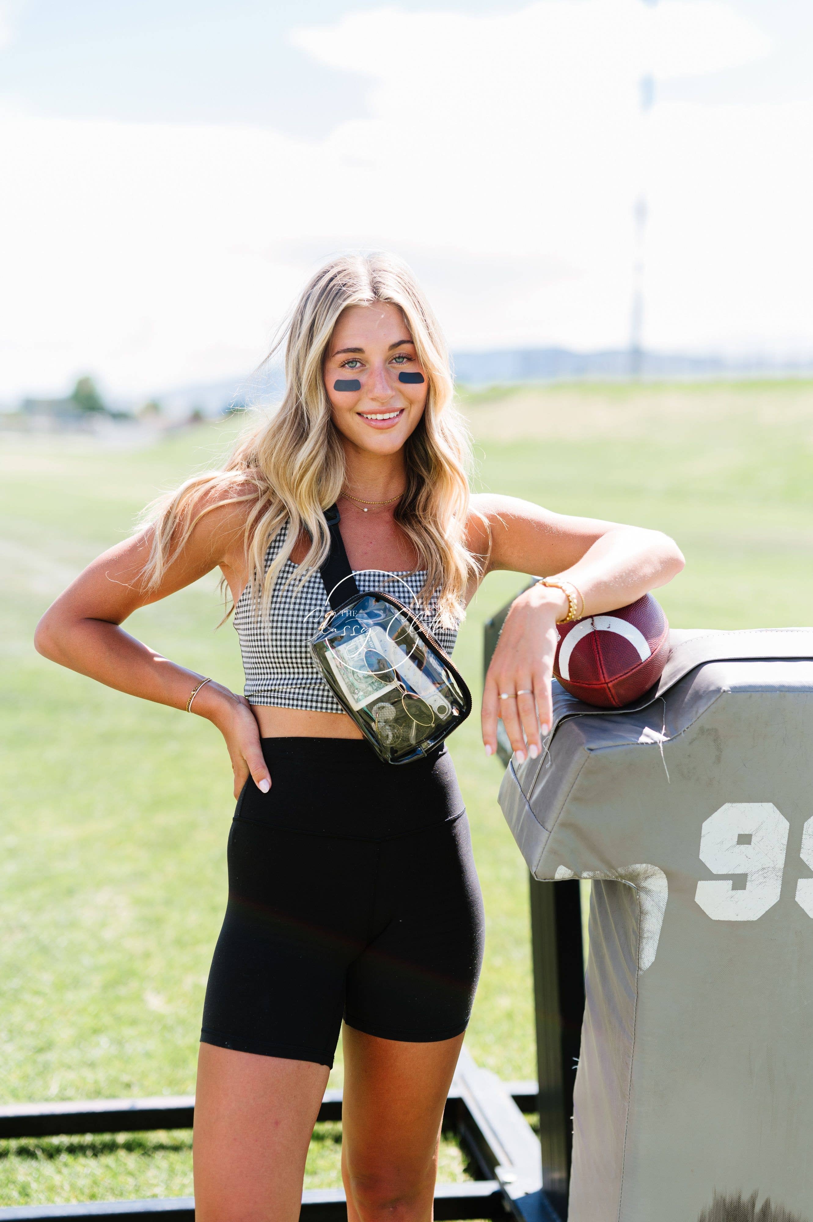 The Classy Cloth WS - Wholesale Belt Bag - Women's - Stadium Clear Belt Bag - Black RTS3