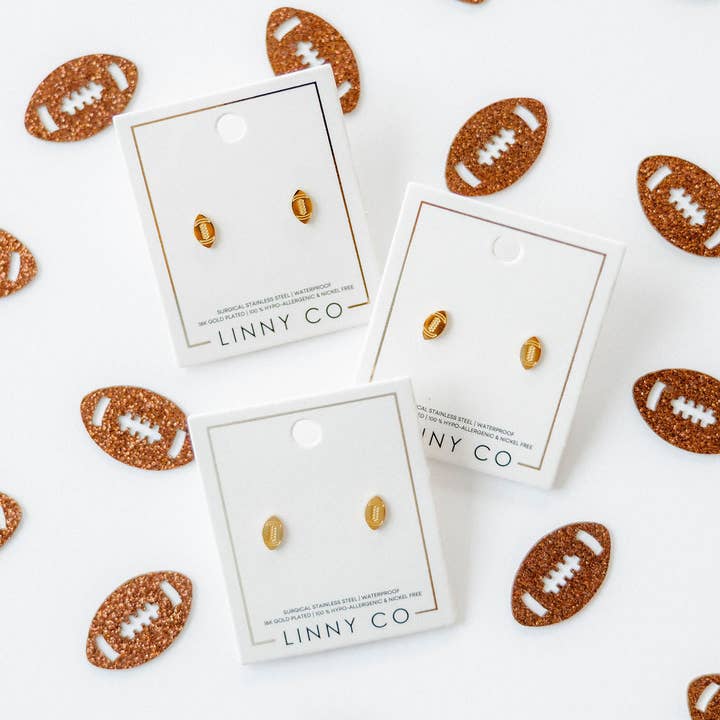 LINNY CO - Wholesale Stud/Post Earrings - Screwback Stud Earrings - Football19