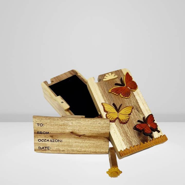 Karving Studio – wholesale Decorative box – Butterflies are Free - Hand Carved Gift Box