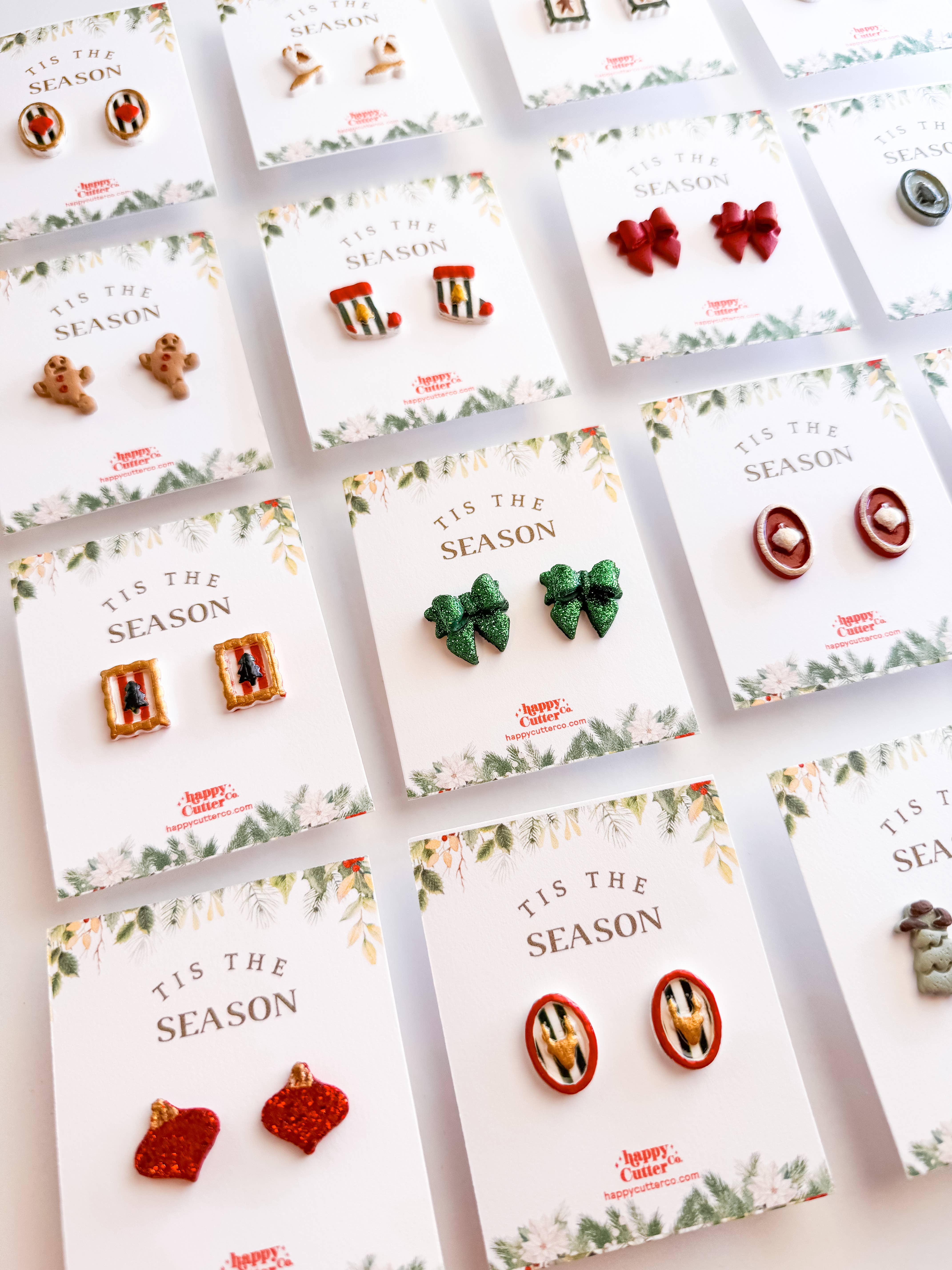 Happy Cutter Co - Wholesale Stud/Post Earrings - Christmas Studs - Classic Red Holiday Bow Stud Earrings3
