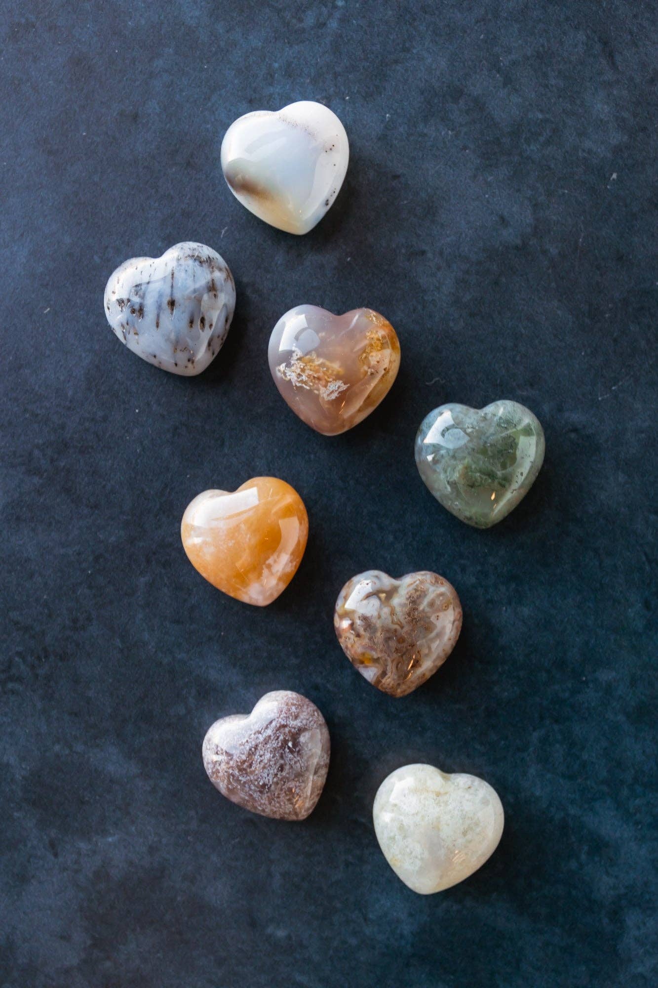 Selene Stone - Wholesale Spiritual Stone/Crystal - Assorted Agate Extra Small Heart3