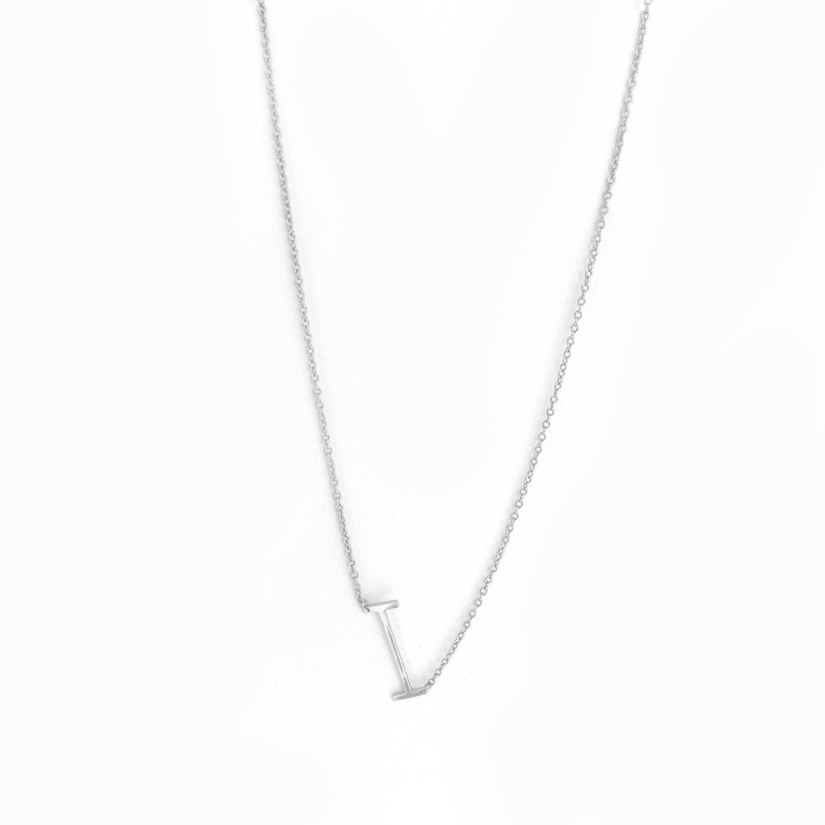 Marlyn Schiff - Wholesale Pendant/Charm Necklace - sterling silver sideways initial necklace19