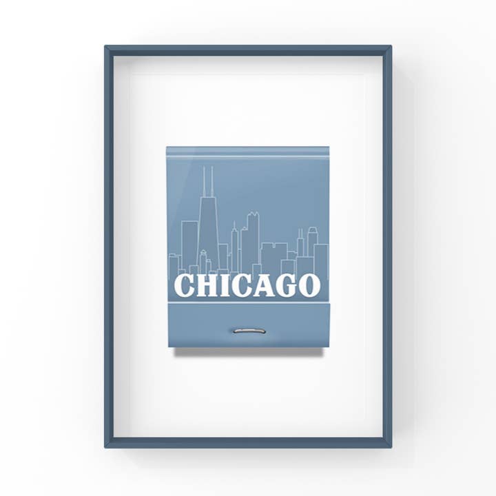 Chicago Skyline Matchbook Art Print for wholesale by Lauren Felice