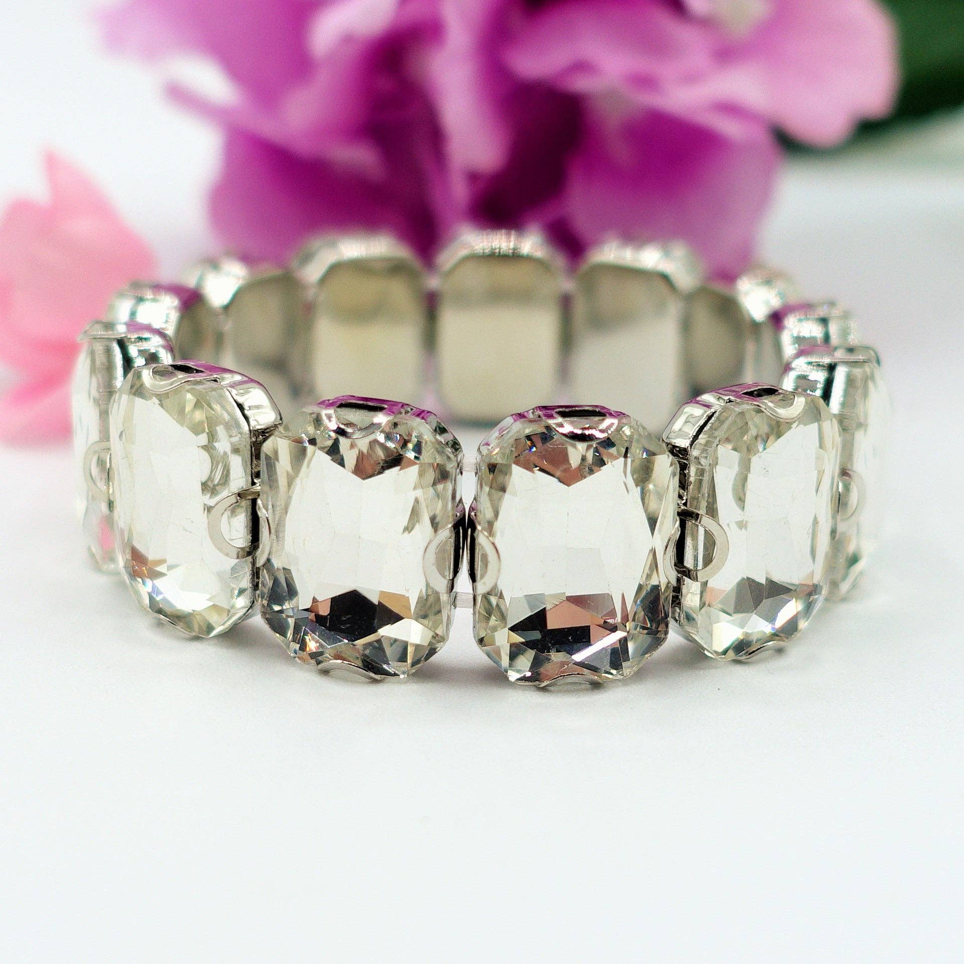 Daemon srls - Wholesale Bangle Bracelet - MARGOT - Bracciale Elasticizzato con pietre sfaccettate - LUCE COLLECTION0