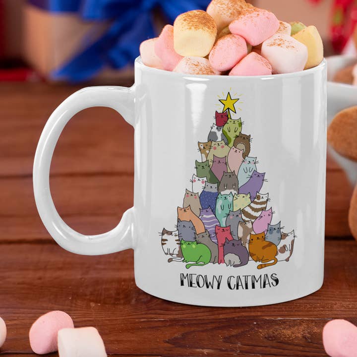 Caneca de café Meowy Carmas por atacado de Black Cat Bazaar