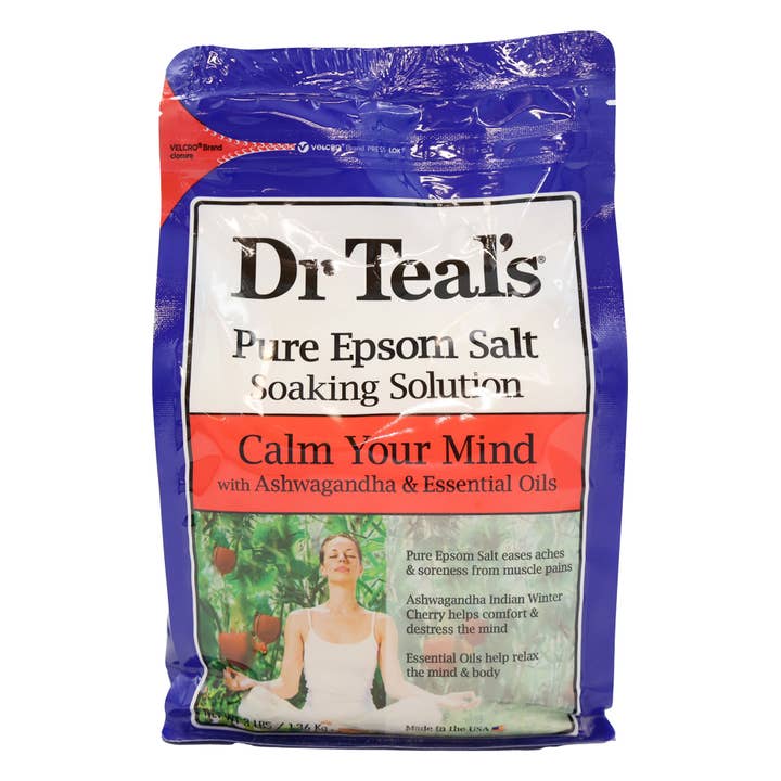 Dr Teals Epsom Salt Soaking Calm your mind Ashwagandha,3 LB. for wholesale by KT Supply