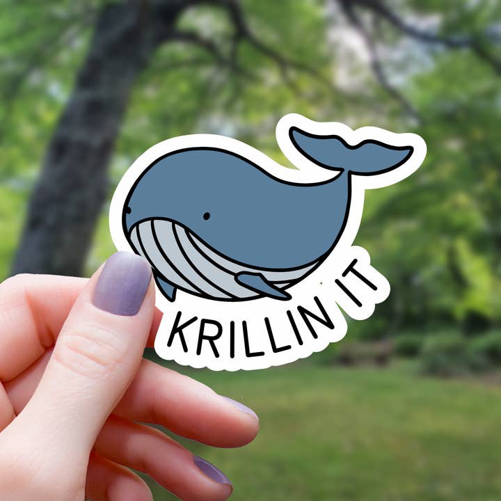 Mimic Gaming Co - Wholesale Sticker - Krilling It Whale Animal Pun Sticker - 3"