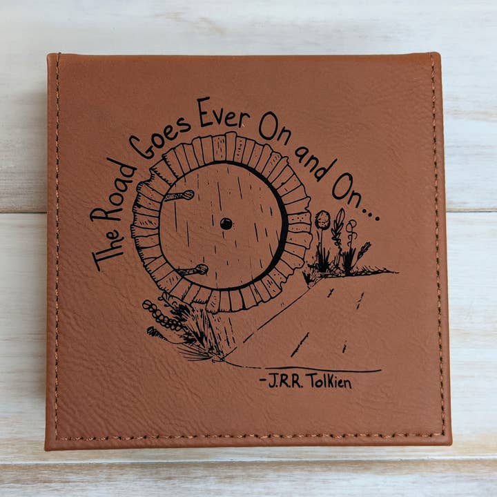 The Road Goes Ever On and On - Vegan Leather Box for wholesale by Pigsey Art