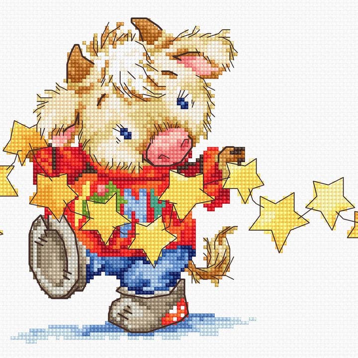 Cross Stitch Kit Luca-S - Calf with stars, B1182 for wholesale by Luca-S